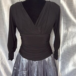 Dressbarn Collection Women’s 10 Embroidered Shimmer Stretch V Neck Dress